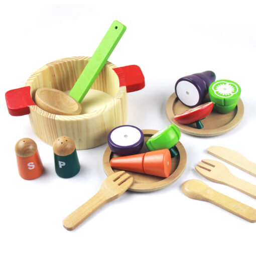 ⁦wooden cutting set⁩ - الصورة ⁦2⁩