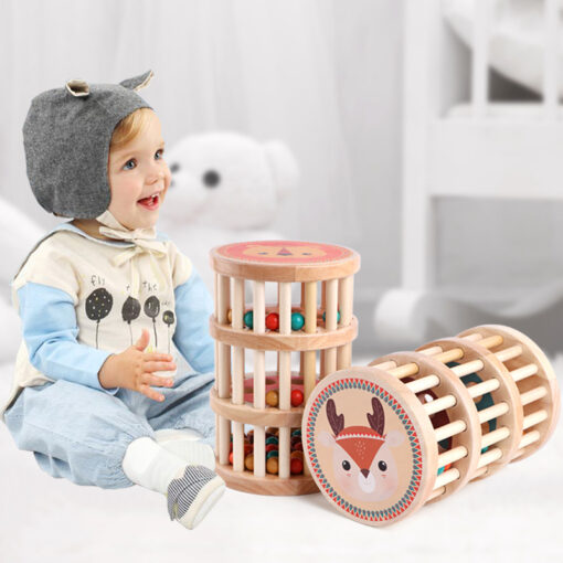⁦Wooden Roller Rattle Toy⁩ - الصورة ⁦4⁩