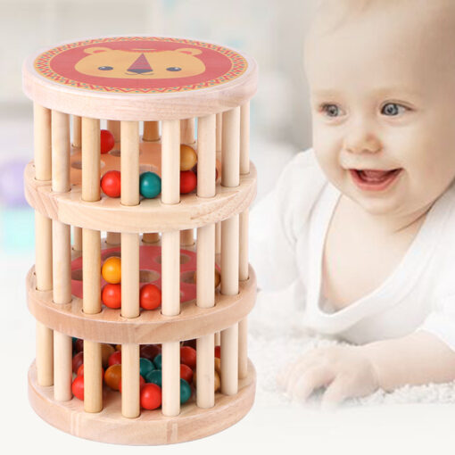 ⁦Wooden Roller Rattle Toy⁩ - الصورة ⁦3⁩