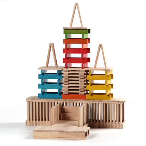 wooden building block 125pcs  color