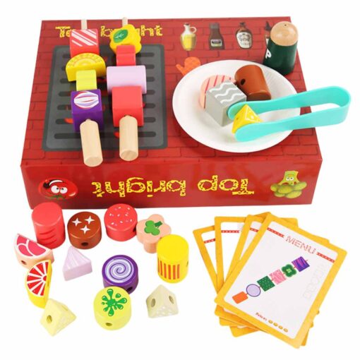 barbecue simulation wooden toy