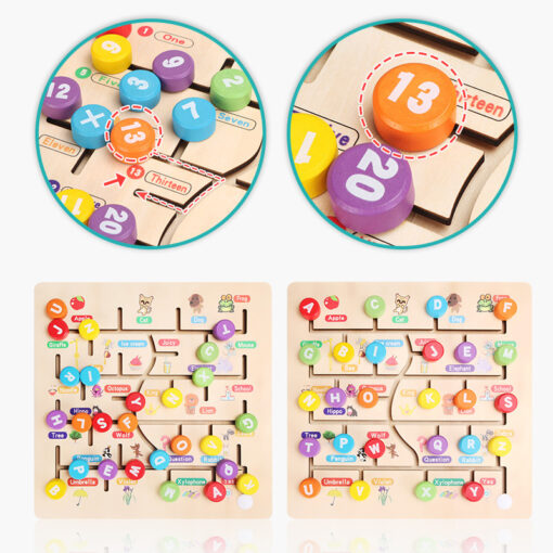 ⁦Wooden numbers and letters maze⁩ - الصورة ⁦5⁩