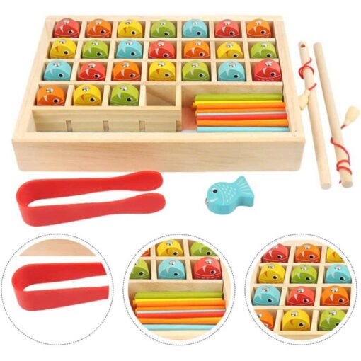 Wooden Multifunctional Fishing Learning Box - Image 2