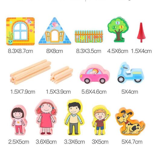 ⁦Wooden construction master building blocks 268 PCS⁩ - الصورة ⁦10⁩