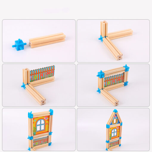 ⁦Wooden construction master building blocks 268 PCS⁩ - الصورة ⁦5⁩