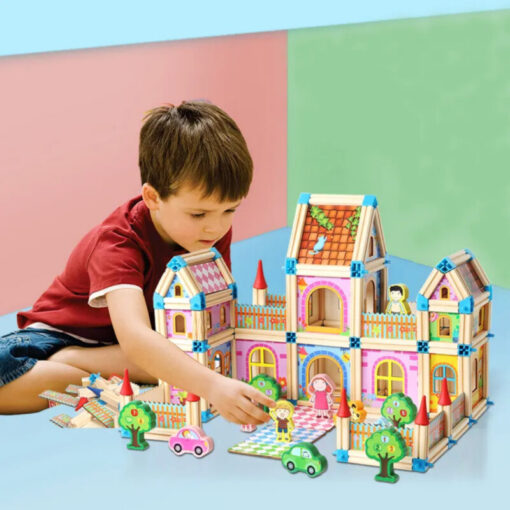 ⁦Wooden construction master building blocks 268 PCS⁩ - الصورة ⁦6⁩