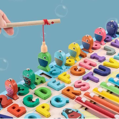 ⁦Six-In-One Shape Pairing Alphabet & Number Matching Board⁩ - الصورة ⁦6⁩