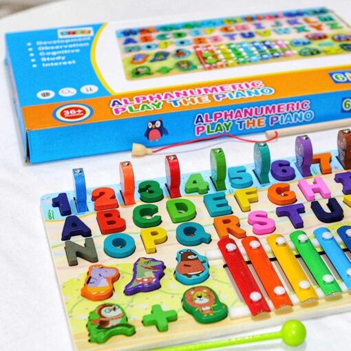 ⁦Six-In-One Shape Pairing Alphabet & Number Matching Board⁩ - الصورة ⁦3⁩