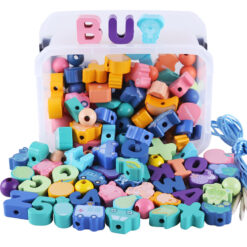 Alternative view of Wooden Stringing Farm Animals Fruits 138pcs