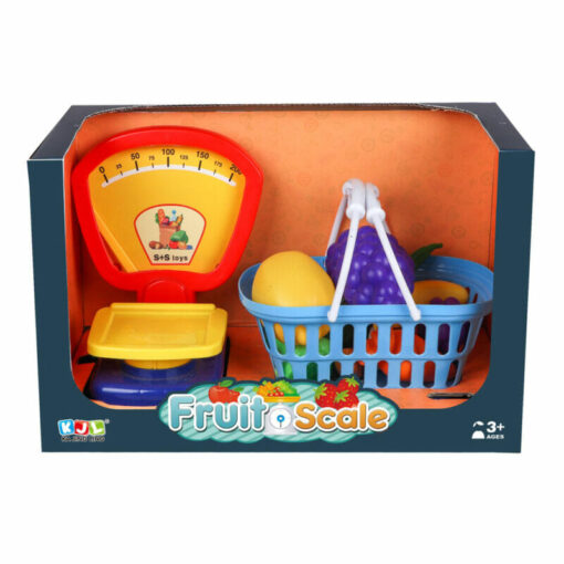 ⁦Children’s play set of fruits for cutting in a basket with Scale Machine⁩ - الصورة ⁦3⁩