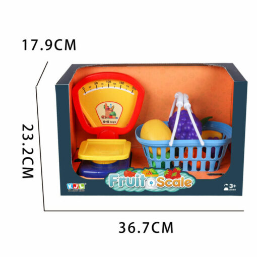 ⁦Children’s play set of fruits for cutting in a basket with Scale Machine⁩ - الصورة ⁦4⁩