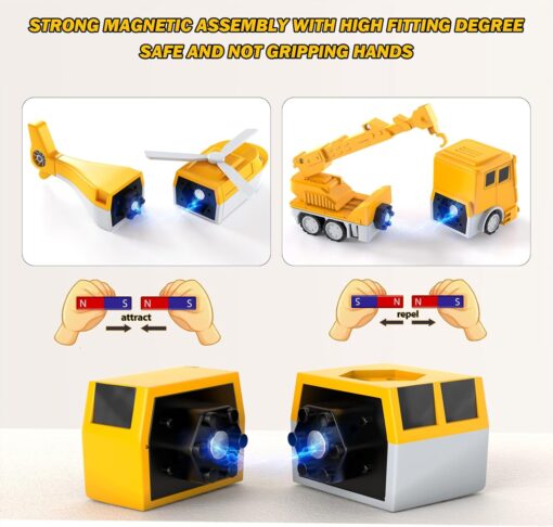 35PCS Magnetic Transform Engineering Car Assembled Toys with Storage Box - Image 3
