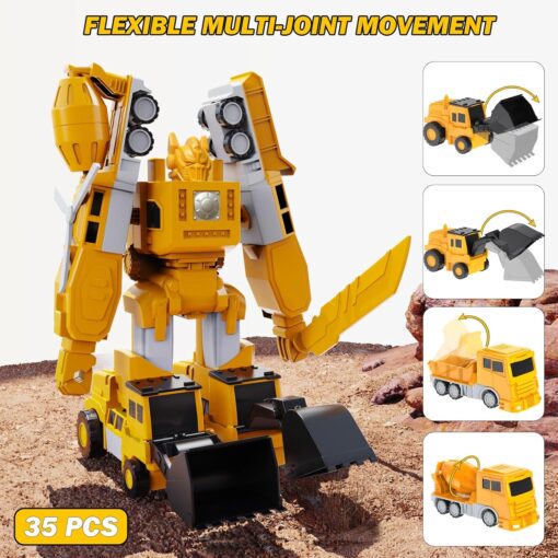35PCS Magnetic Transform Engineering Car Assembled Toys with Storage Box - Image 6