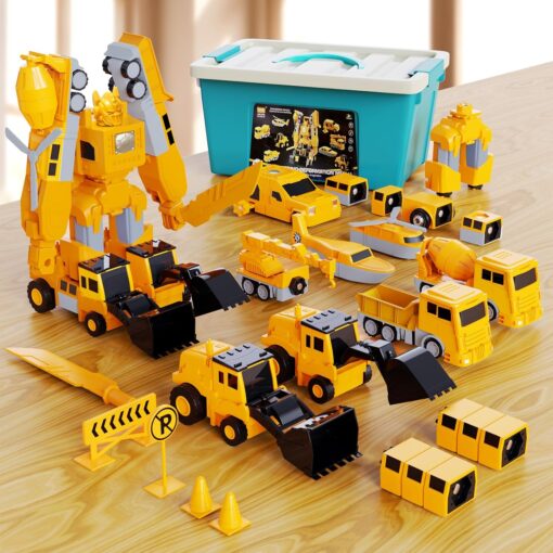 35PCS Magnetic Transform Engineering Car Assembled Toys with Storage Box - Image 7