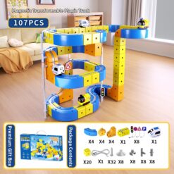 107 PCS building block track car